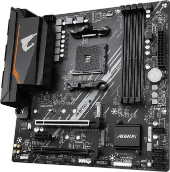 Материнская плата Gigabyte B550M AORUS ELITE Soc-AM4 AMD B550 4xDDR4 mATX AC`97 8ch(7.1) GbLAN RAID+DVI+HDMI - купить недорого с доставкой в интернет-магазине
