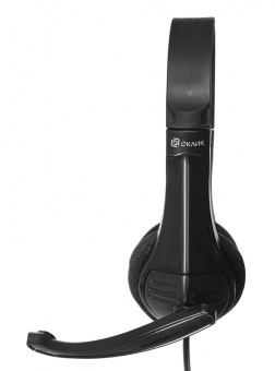 Наушники с микрофоном Оклик HS-M150 черный 2.2м накладные оголовье (428963) - купить недорого с доставкой в интернет-магазине