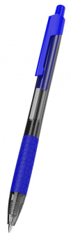 Ручка шариков. автоматическая Deli Arrow EQ01930 прозрачный/синий d=0.7мм син. черн. резин. манжета - купить недорого с доставкой в интернет-магазине