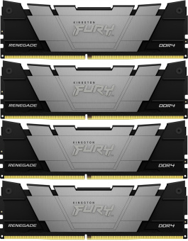 Память DDR4 4x32GB 3200MHz Kingston KF432C16RB2K4/128 Fury Renegade Black RTL Gaming PC4-25600 CL16 DIMM 288-pin 1.35В kit dual rank с радиатором Ret - купить недорого с доставкой в интернет-магазине