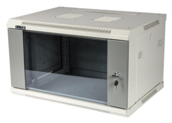 Шкаф коммутационный Lanmaster (TWT-CBWPG-9U-6X4-GY) настенный 9U 600x400мм пер.дв.стекл 60кг серый - купить недорого с доставкой в интернет-магазине