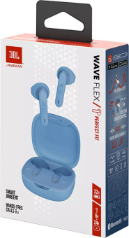 Гарнитура вкладыши JBL Wave Flex синий беспроводные bluetooth в ушной раковине (JBLWAVEFLEX) - купить недорого с доставкой в интернет-магазине