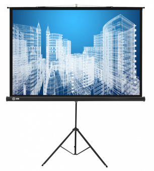 Экран Cactus 104.4x186см Triscreen CS-PST-104x186 16:9 напольный рулонный черный - купить недорого с доставкой в интернет-магазине