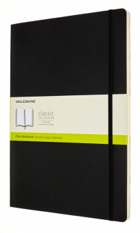 Блокнот Moleskine CLASSIC SOFT QP643 A4 192стр. нелинованный мягкая обложка черный - купить недорого с доставкой в интернет-магазине