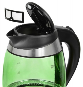 Чайник электрический Starwind SKG2213 1.8л. 2200Вт зеленый/черный (корпус: стекло) - купить недорого с доставкой в интернет-магазине
