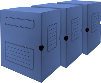 Короб архивный Silwerhof микрогофрокартон корешок 150мм синий (упак.:3шт) - купить недорого с доставкой в интернет-магазине