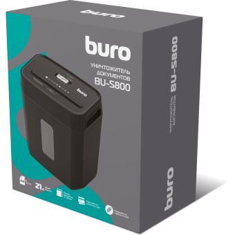 Шредер Buro Office BU-S800 (секр.P-4) фрагменты 10лист. 21лтр. пл.карты - купить недорого с доставкой в интернет-магазине