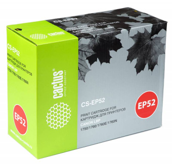 Картридж лазерный Cactus CS-EP52 черный (10000стр.) для Canon LBP 1750/1760/1760E/1760N - купить недорого с доставкой в интернет-магазине