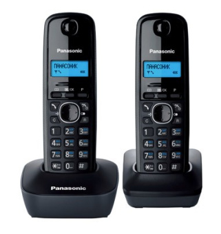 Р/Телефон Dect Panasonic KX-TG1612RUH темно-серый (труб. в компл.:2шт) АОН - купить недорого с доставкой в интернет-магазине