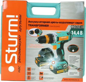 Шуруповерт Sturm! CD3614T аккум. патрон:быстрозажимной (кейс в комплекте) - купить недорого с доставкой в интернет-магазине