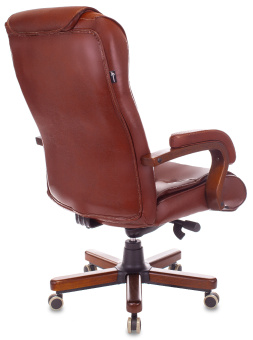 Кресло руководителя Бюрократ T-9926WALNUT светло-коричневый Leather Eichel кожа крестов. металл/дерево - купить недорого с доставкой в интернет-магазине