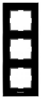 Рамка Panasonic Karre Plus WKTF08133GG-RU 3x вертикальный монтаж стекло черный (упак.:1шт) - купить недорого с доставкой в интернет-магазине