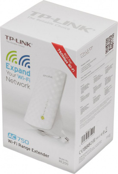 Повторитель беспроводного сигнала TP-Link RE200 AC750 10/100BASE-TX белый - купить недорого с доставкой в интернет-магазине