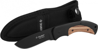 Нож Зубр Премиум Хантер (47740) стальной лезв.90мм черный/коричневый - купить недорого с доставкой в интернет-магазине