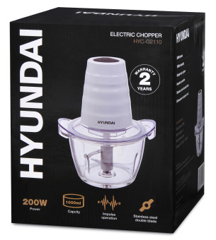 Измельчитель электрический Hyundai HYC-G2110 1л. 200Вт белый - купить недорого с доставкой в интернет-магазине