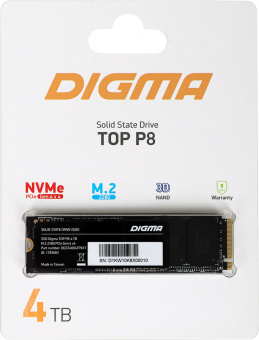 Накопитель SSD Digma PCI-E 4.0 x4 4Tb DGST4004TP83T Top P8 M.2 2280 - купить недорого с доставкой в интернет-магазине