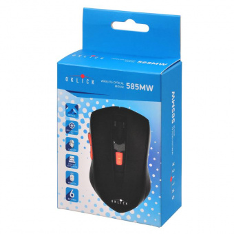 Мышь Оклик 585MW черный оптическая (1600dpi) беспроводная USB для ноутбука (7but) - купить недорого с доставкой в интернет-магазине