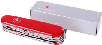 Нож перочинный Victorinox Mountaineer (1.3743) 91мм 18функц. красный карт.коробка - купить недорого с доставкой в интернет-магазине