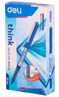 Ручка роллер Deli Think (EQ20530) синий d=0.7мм син. черн. стреловидный пиш. наконечник линия 0.55мм - купить недорого с доставкой в интернет-магазине