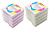 Блок для записей бумажный Silwerhof Эконом 701036 90x90x90мм 65г/м2 ассорти в подставке
