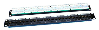 Патч-панель Hyperline PP3-19-24-8P8C-C5E-110D 19" 1U 24xRJ45 кат.5e UTP - купить недорого с доставкой в интернет-магазине