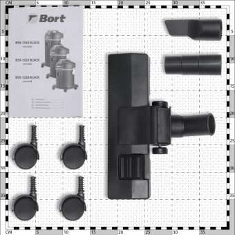 Строительный пылесос Bort BSS-1530 1500Вт (уборка: сухая/влажная) черный - купить недорого с доставкой в интернет-магазине