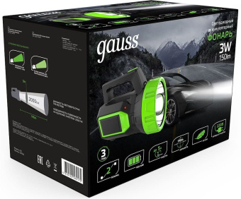Прожектор Gauss GFL604 черный 3Вт лам.:светодиод. (GF604) - купить недорого с доставкой в интернет-магазине