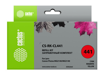 Заправочный набор Cactus CS-RK-CL441 многоцветный 3x90мл для Canon MG2140/MG3140 - купить недорого с доставкой в интернет-магазине