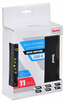 Блок питания Buro BUM-1187H90 ручной 90W 12V-20V 11-connectors от бытовой электросети LED индикатор - купить недорого с доставкой в интернет-магазине