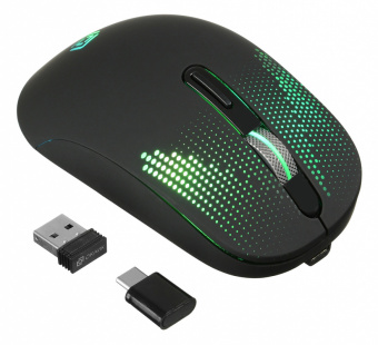Мышь Оклик 636LWC черный оптическая (1600dpi) беспроводная USB/USB-C для ноутбука (6but) - купить недорого с доставкой в интернет-магазине
