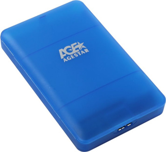 Внешний корпус для HDD/SSD AgeStar 3UBCP3 SATA USB3.0 пластик синий 2.5" - купить недорого с доставкой в интернет-магазине