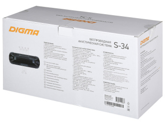 Колонка порт. Digma S-34 черный 25W 1.0 BT/USB 3000mAh (SP3425B) - купить недорого с доставкой в интернет-магазине