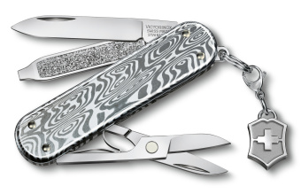 Нож перочинный Victorinox Classic Brilliant Damast (0.6221.34) 58мм 5функц. серебристый подар.коробка - купить недорого с доставкой в интернет-магазине
