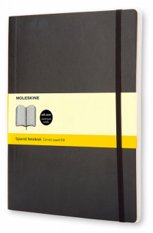Блокнот Moleskine CLASSIC SOFT QP622 XLarge 190х250мм 192стр. клетка мягкая обложка черный - купить недорого с доставкой в интернет-магазине