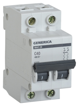 Выключатель автоматический IEK MVA25-2-040-C Generica 40A тип C 4.5kA 2П 400В 2мод серый (упак.:1шт) - купить недорого с доставкой в интернет-магазине