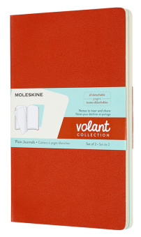 Блокнот Moleskine VOLANT QP723F16B24 Large 130х210мм 96стр. нелинованный мягкая обложка оранжевый/голубой (2шт) - купить недорого с доставкой в интернет-магазине