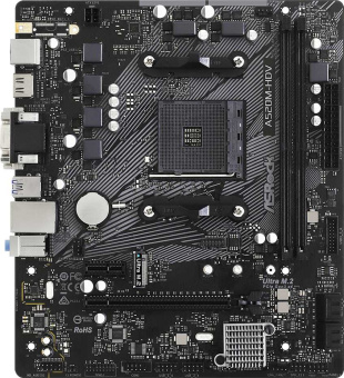 Материнская плата Asrock A520M-HDV Soc-AM4 AMD A520 2xDDR4 mATX AC`97 8ch(7.1) GbLAN RAID+VGA+DVI+HDMI - купить недорого с доставкой в интернет-магазине