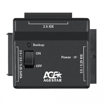 Адаптер-переходник для HDD AgeStar FUBCP2 IDE SATA SATA пластик черный 2.5" 3.5" 5.25" - купить недорого с доставкой в интернет-магазине