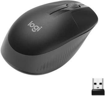 Мышь Logitech M190 черный оптическая (1000dpi) беспроводная USB (2but) - купить недорого с доставкой в интернет-магазине