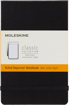 Блокнот Moleskine REPORTER QP511 Pocket 90x140мм 192стр. линейка твердая обложка черный - купить недорого с доставкой в интернет-магазине