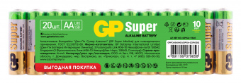 Батарея GP Super Alkaline 15А LR6 AA (20шт) - купить недорого с доставкой в интернет-магазине