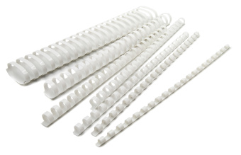 Пружины для переплета пластиковые Silwerhof d=19мм 116-135лист A4 белый (100шт) - купить недорого с доставкой в интернет-магазине