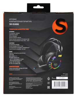 Наушники с микрофоном SunWind SW-HS400G черный 2.1м мониторные оголовье (1422132) - купить недорого с доставкой в интернет-магазине