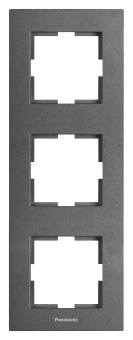 Рамка Panasonic Karre Plus WKTF08132DG-RU 3x вертикальный монтаж пластик дымчатый (упак.:1шт) - купить недорого с доставкой в интернет-магазине
