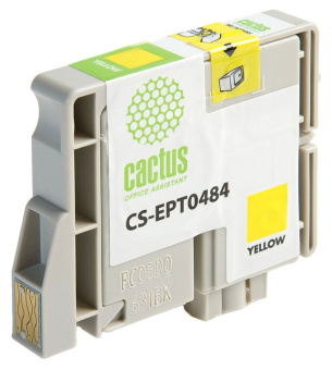 Картридж струйный Cactus CS-EPT0484 T0484 желтый (14.4мл) для Epson Stylus Photo R200/R220/R300/R320/R340/RX500/RX600/RX620/RX640 - купить недорого с доставкой в интернет-магазине