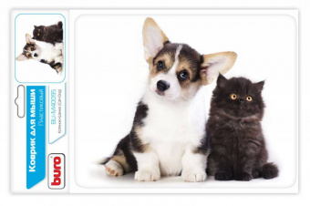 Коврик для мыши Buro BU-M40095 рисунок/котенок и щенок 230x180x2мм - купить недорого с доставкой в интернет-магазине