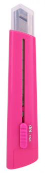 Нож канцелярский Deli E2040pink Rio 100мм шир.лез.18мм фиксатор сталь розовый блистер - купить недорого с доставкой в интернет-магазине