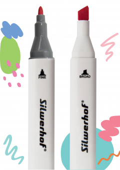 Набор маркеров для скетчинга Silwerhof двойной пиш. наконечник 1-7мм 60цв. пластиковая коробка (60шт.) - купить недорого с доставкой в интернет-магазине