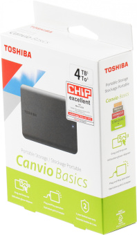 Жесткий диск Toshiba USB 3.0 4TB HDTB540EK3CA Canvio Basics 2.5" черный - купить недорого с доставкой в интернет-магазине
