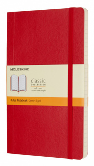 Блокнот Moleskine CLASSIC SOFT QP616F2 Large 130х210мм 192стр. линейка мягкая обложка красный - купить недорого с доставкой в интернет-магазине